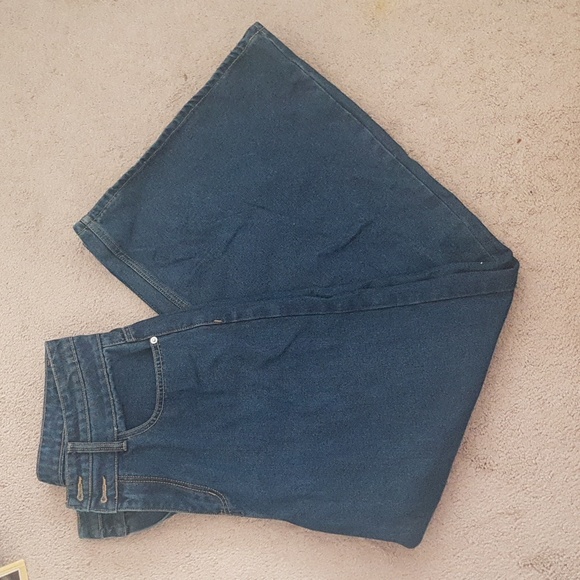 Dark Blue Wide Leg Jeans - Picture 2 of 5